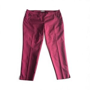 Reitmans Vibrant Magenta Pink Pants Cropped ankle slim leg fit zipper pockets